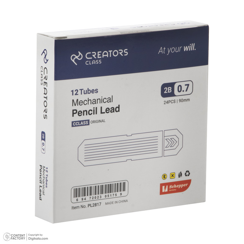 نوک مداد نوکی 0.7 میلی متری کریتورز کلاس مدل PL2817 بسته 12 عددی SCZ