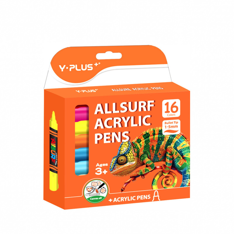 ماژیک رنگ آمیزی وای پلاس مدل ACRYLIC بسته 16 عددی