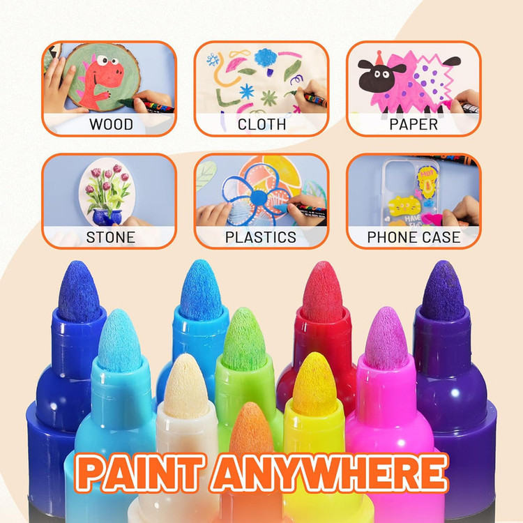 ماژیک رنگ آمیزی وای پلاس مدل ACRYLIC بسته 16 عددی