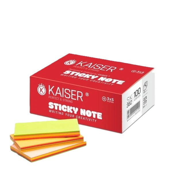 کاغذ یادداشت کایزر مدل SK382 سایز 3*5 سانتی متر بسته 100 عددی