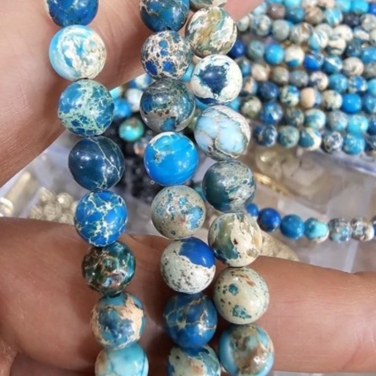 مهره فیروزه طبیعی و معدنی سایز 6