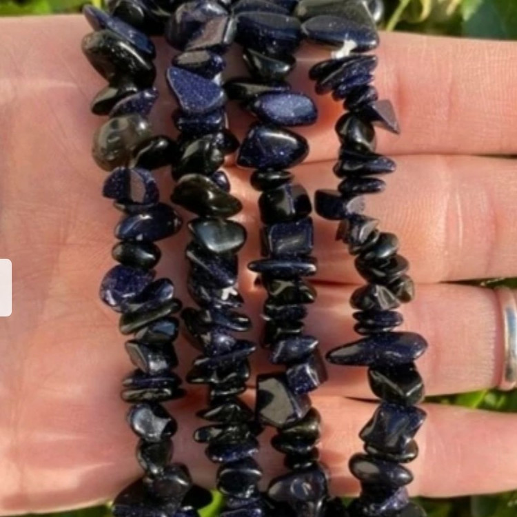 دستبند سنگ دلربا سرمه ای دفرمه