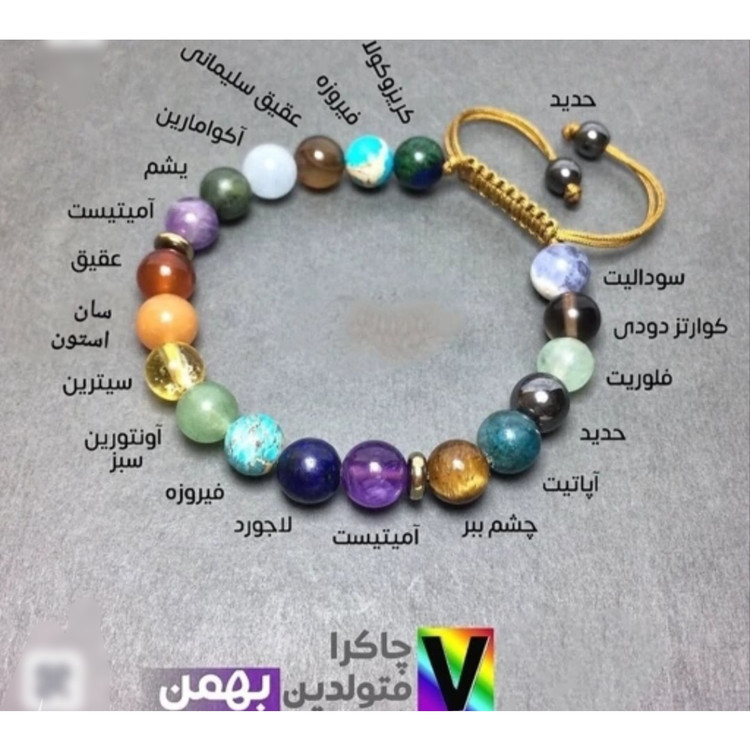 دستبند زنانه هفت سنگ اصلی متولدین بهمن ماه