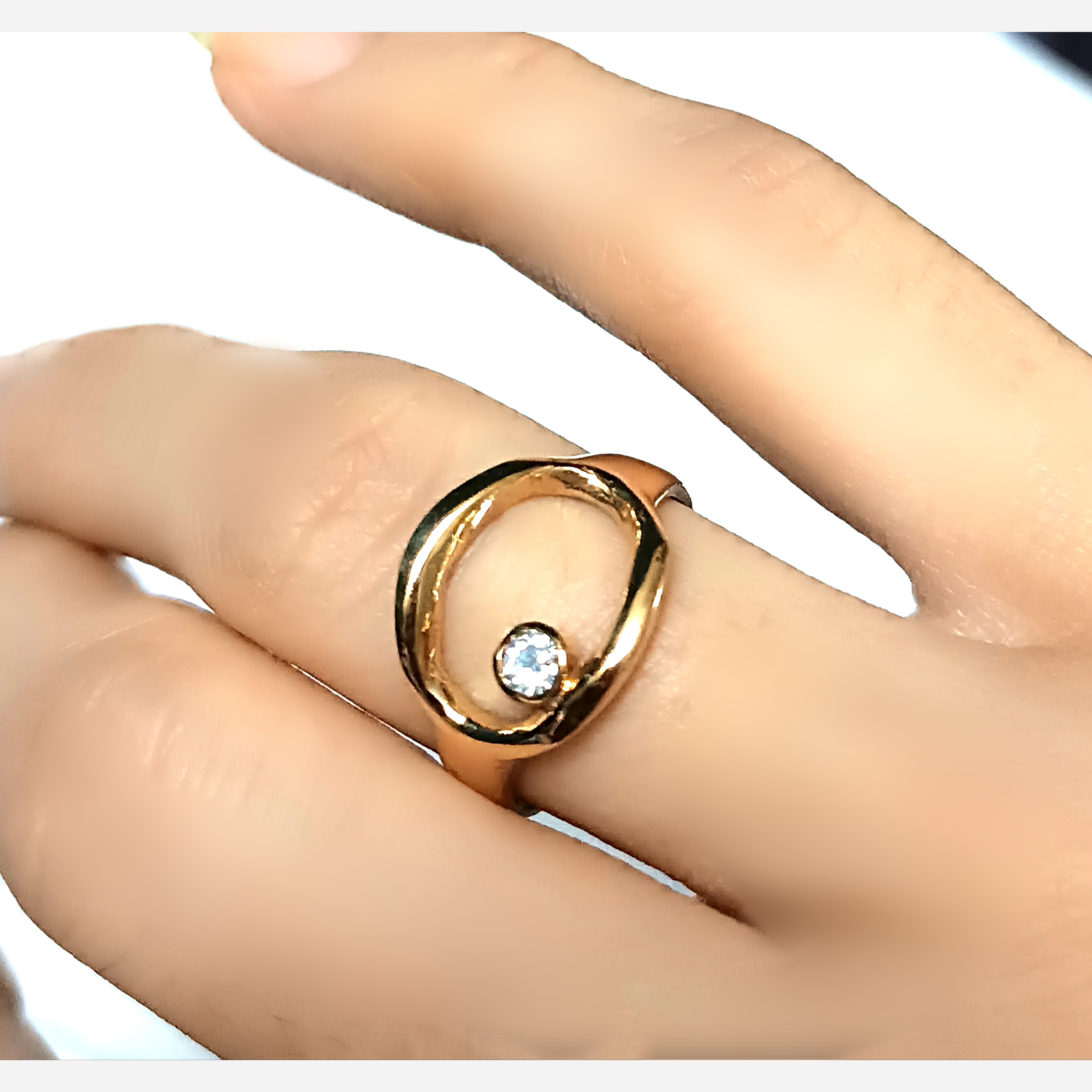 انگشتر زنانه تک نگین پینترستی مدرن