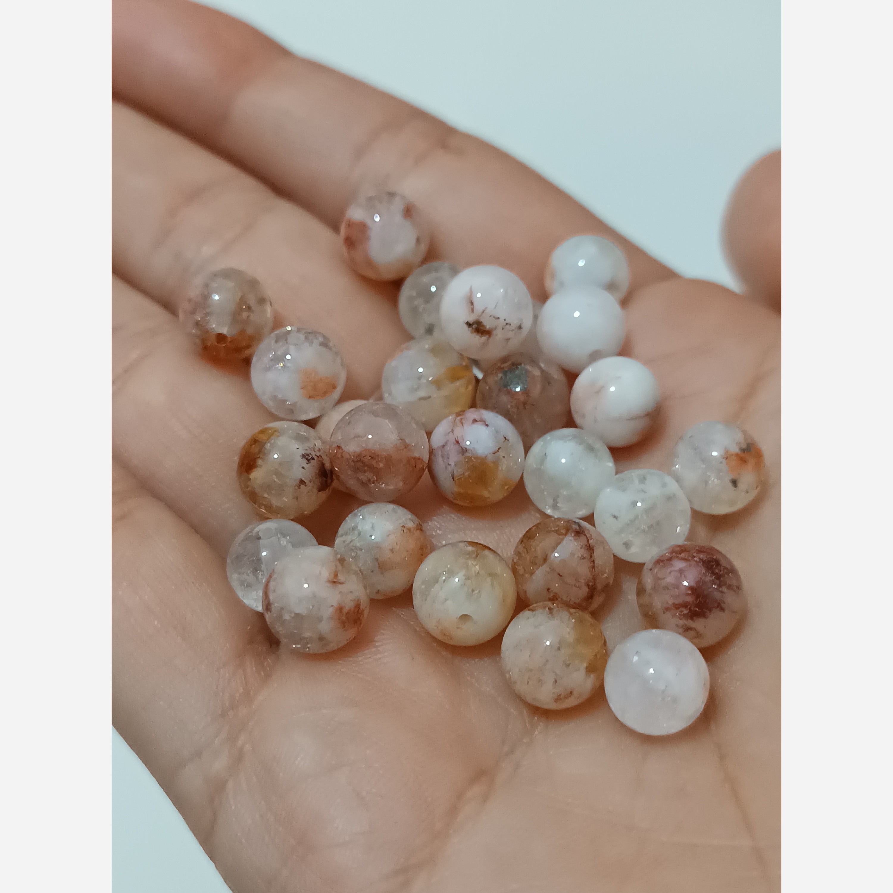 مهره سنگ سیترین برفی برزیلی اصل برای ساخت زیورآلات سنگی