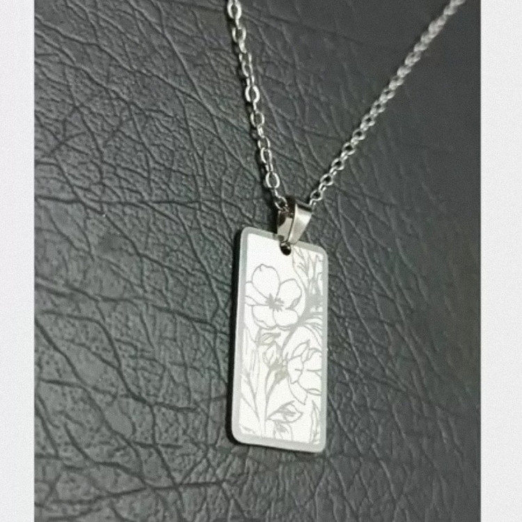گردنبند استیل زنانه دخترانه مدل گل